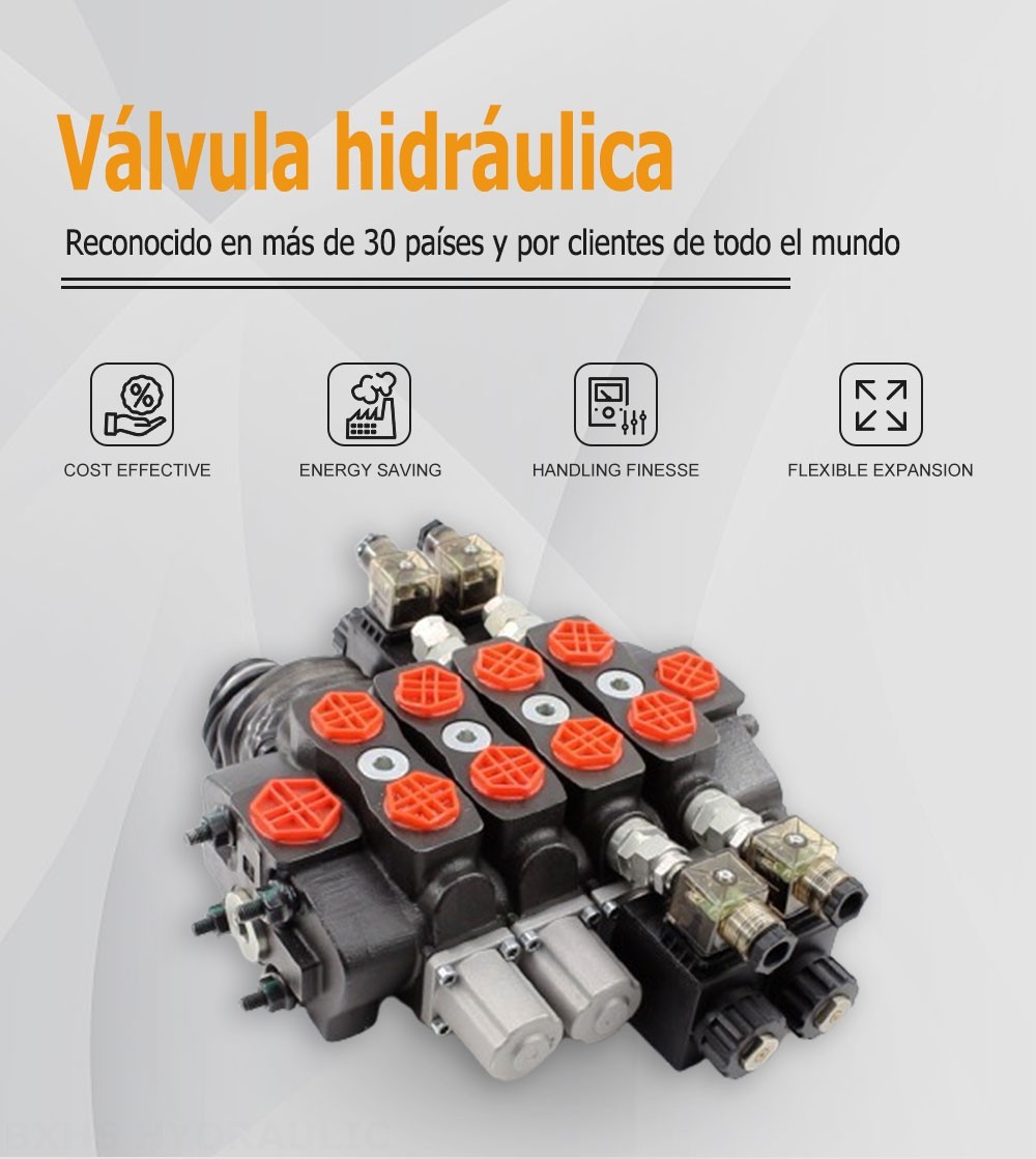 SD8 Solenoide y joystick 3 carretes Válvula direccional seccional